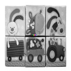 Fa puzzle kocka kirak - 6 darabos