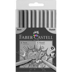 Faber-Castell - Grip 10 darabos filctoll szett - 5 neon, 5 pasztell
