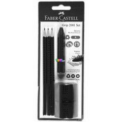 Faber-Castell - Grip 2001 hromszglet grafitceruza szett, piros, 5 db