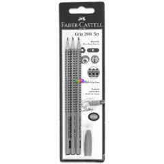 Faber-Castell - Grip 2001 hromszglet grafitceruza szett, zld, 3 db