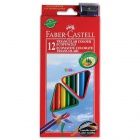 Faber-Castell - Hromszg alak sznes ceruza kszlet ajndk hegyezvel, 12 db-os