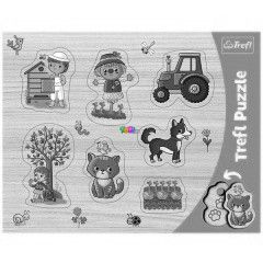 Fa-hats forma puzzle - Falu, 7 db