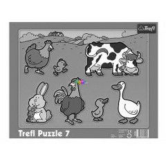 Farm llatai sziluett - 7 darabos puzzle
