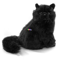 Fekete ülő cica, 28 cm