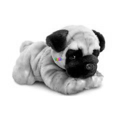 Fekv mopsz plssfigura, 30 cm