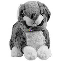 Fekv nyuszi plssfigura - sttbarna, 25 cm