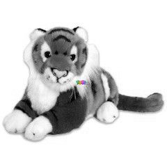 Fekv tigris plssfigura, 25 cm