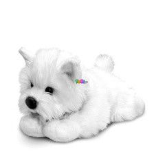 Fekv westie plssfigura, 30 cm
