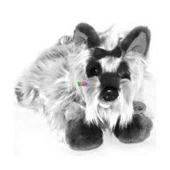 Fekv yorki kutyus plssfigura, 30 cm