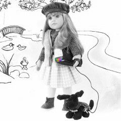 Gtz baba - Hannah, s kutyja, 50 cm