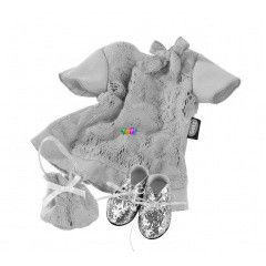Gtz baba - Rzsaszn party ruha, 46-50 cm