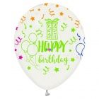 Happy Birthday feliratos fehr lufi szett, 5 darabos