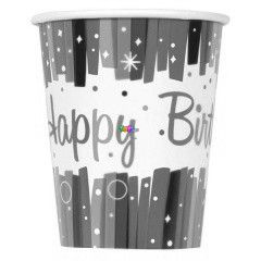 Happy Birthday feliratos paprpohr - 8 darabos, sznes
