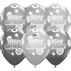 Happy Birthday feliratos, sznes lufi, 6 db