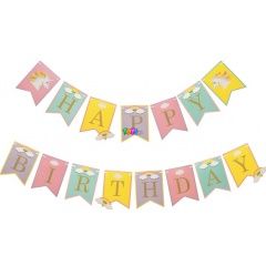 Happy Birthday girland - Unikornis, 2 x 200 cm