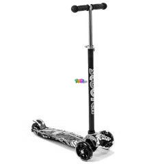 Hromkerek LED-es roller, fekete