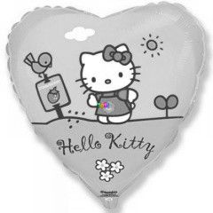 Hello Kitty szivecske flia lufi, 45 cm