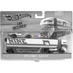 Hot Wheels City - Speedway Hauler autszllt kamion kisautval - narancssrga