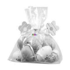 Hsvti virg mints tojs, rzsaszn-fehr, 4 cm, 8 darabos szett