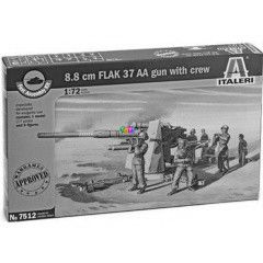 Italeri - 8.8 cm FLAK 37 AA lveg makett katonkkal, 1:72
