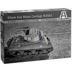 Italeri - 90 mm Gun motor carria tank makett ragasztval, 1:35