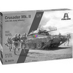 Italeri - Crusader Mk. II harckocsi makett legnysggel, 1:35
