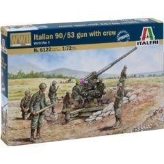Italeri - II. világháborús olasz légvédelmi ágyú és kezelőszemélyzete, 1:72