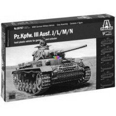 Italeri - Pz.Kpfw. III Ausf.J/L tank makett ragasztval, 1:56