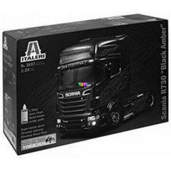 Italeri - Scania R730 V8 fekete-borostyn kamion makett, 1:24