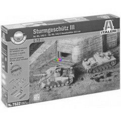 Italeri - Sturmgeschutz III Sd.tank makett ragasztóval, 1:72