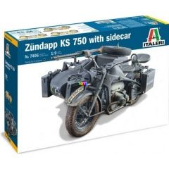 Italeri - Zundapp KS 750 oldalkocsis motorkerékpár makett, 1:9