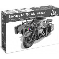 Italeri - Zundapp KS 750 oldalkocsis motorkerkpr makett, 1:9