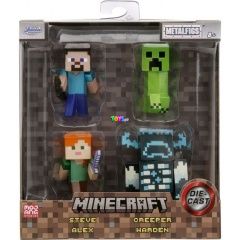 Jada Toys - Minecraft figura csomag, fém - 4 db-os