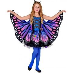 Kék pillangó jelmez szárnyakkal - 116 cm