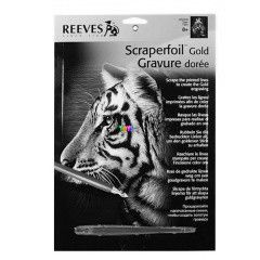 Képkarcoló arany - tigris portré