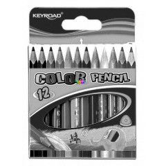 Keyroad - Háromszögletű, mini színes ceruza, 12 darabos