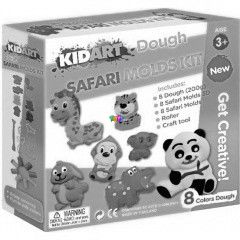 Kid Art - 3D-s szafari llatok gyurmakszlet, 8 szn