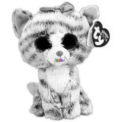 Kiki cica plssfigura - 15 cm, szrke