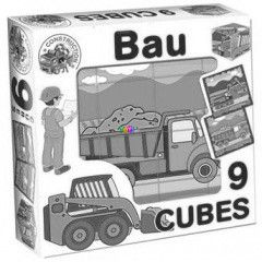 Kocka puzzle - Munkagpek, 9 db