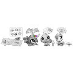 Littlest PetShop - Shopping figurk - Plummy, Splashette, Loro