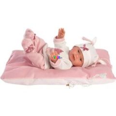 Llorens - Bebita újszülött baba párnával, 26 cm, rózsaszín