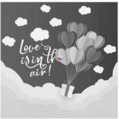 Love is in the air szvecsks szalvta csomag, 33 x 33 cm - 20 db