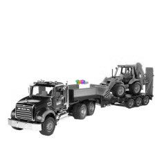 Mack autszllt kamion, 94 cm s JCB 4CX markols traktor, 39 cm