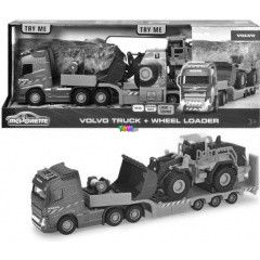 Majorette - Volvo FH-16 trailer s L350H homlokrakod jtkszett, hang- s fnyhatsokkal