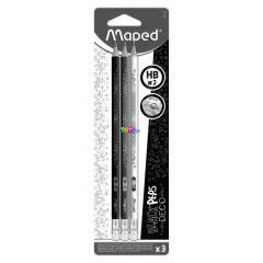 MAPED - Black Peps Deco radrvg hromszglet grafitceruza kszlet - HB, 3 db