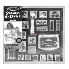 Melissa and Doug - Farm fa nyomda kszlet ceruzkkal