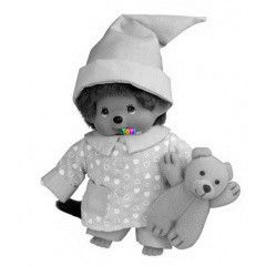 Monchhichi - Fi, kk pizsamban, macival - 20 cm