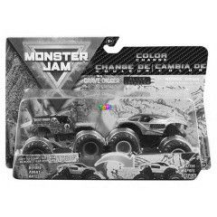 Monster Jam - Grave digger & Alien színváltós kisautó szett, 2 db-os