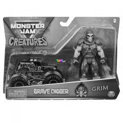 Monster Jam - Grave Digger fekete kisaut Grim figurval