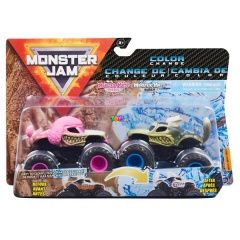 Monster Jam - Poodle & Husky színváltós kisautó szett, 2 db-os